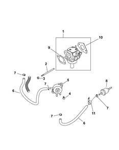 Kohler Sv715-3027 Fuel System Diagram and Parts List for RZT-S42 (17AF2BDS010-17WF2BDS010-17WF2BDS056-17WF2BDS210)(2012) Cub Cadet Lawn Tractor